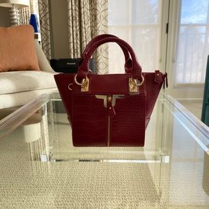 NWOT Alexa Crocodile-Embossed Mini Tote Bag